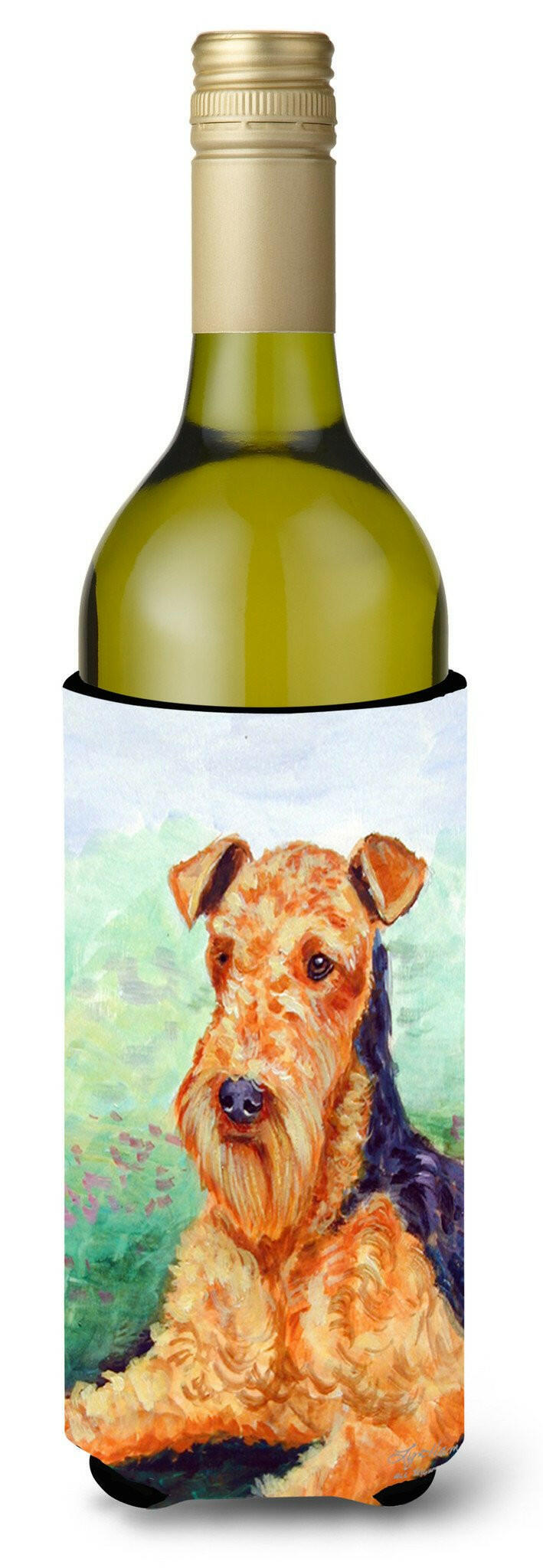 Airedale Terrier Wine Bottle Beverage Insulator Beverage Insulator Hugger 7239LITERK by Caroline&#39;s Treasures