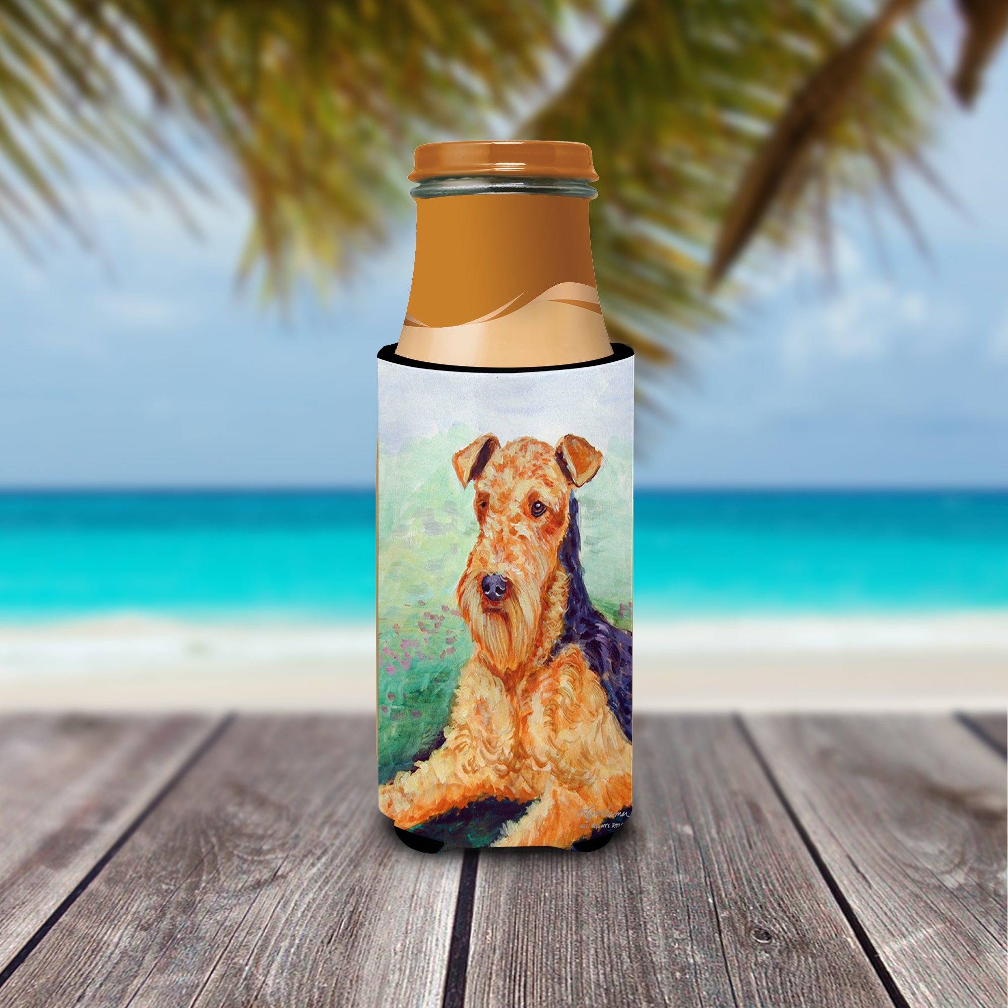 Airedale Terrier Ultra Beverage Insulators for slim cans 7239MUK.