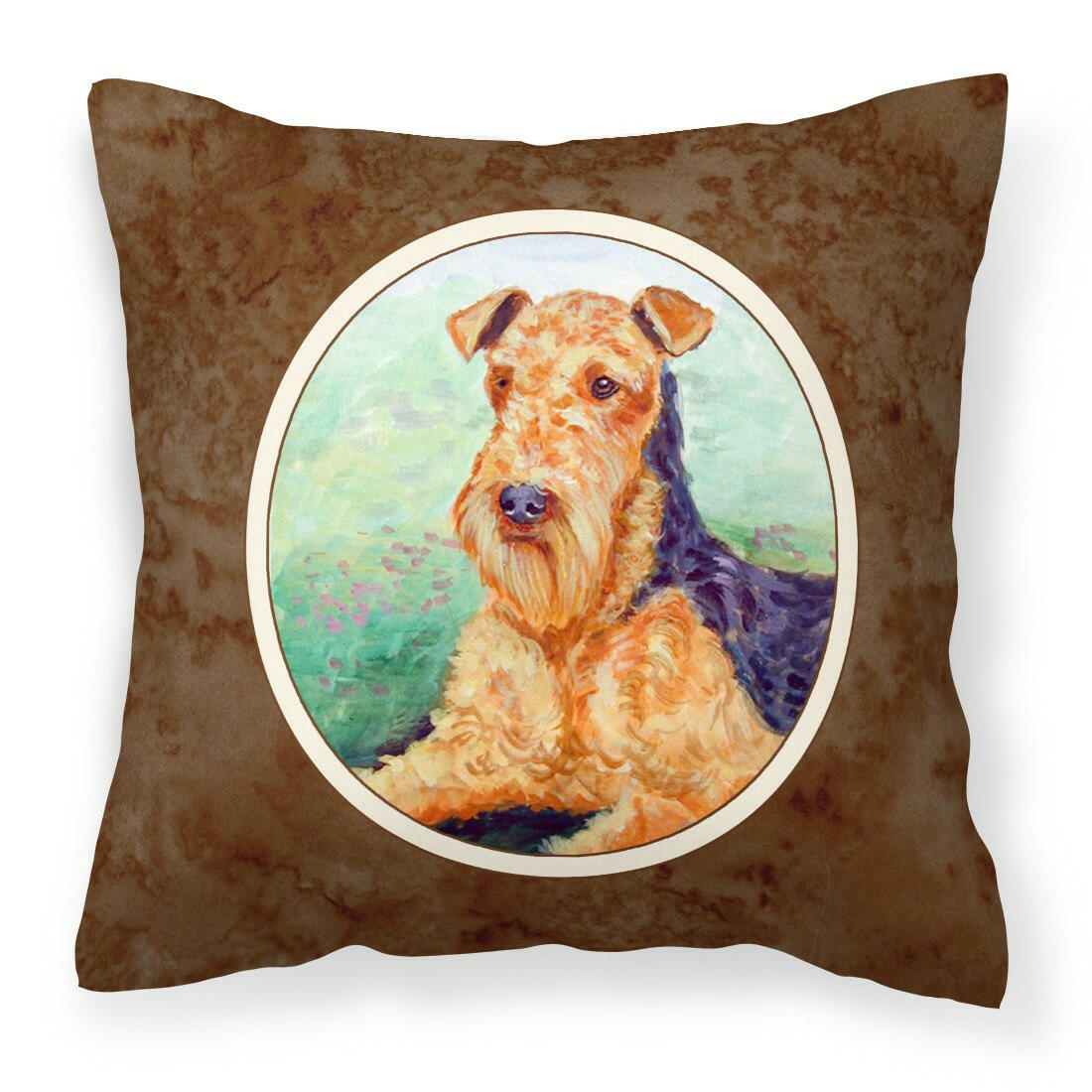 Airedale Terrier Fabric Decorative Pillow 7239PW1414 - the-store.com