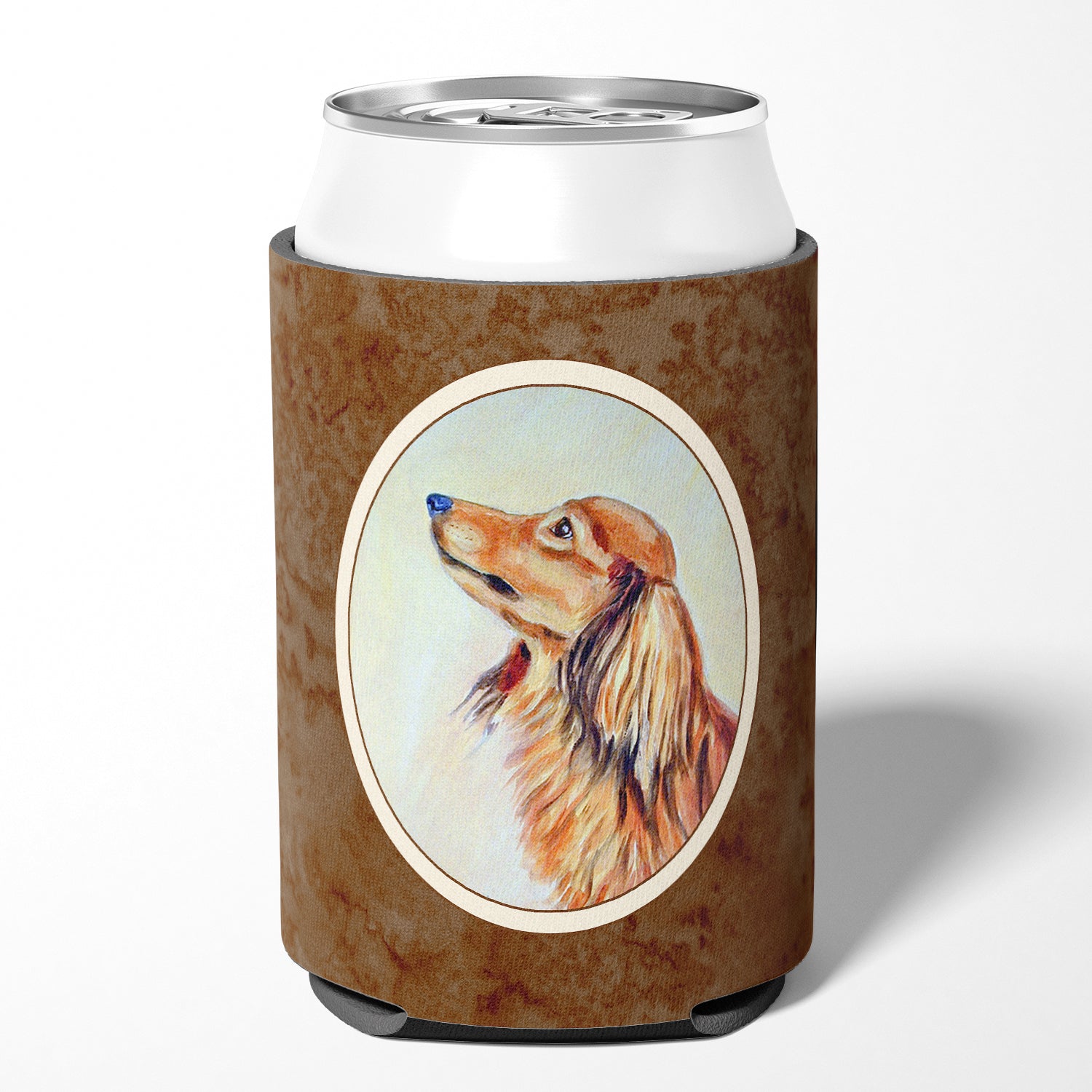 Long Haired Red Dachshund Can or Bottle Hugger 7240CC.