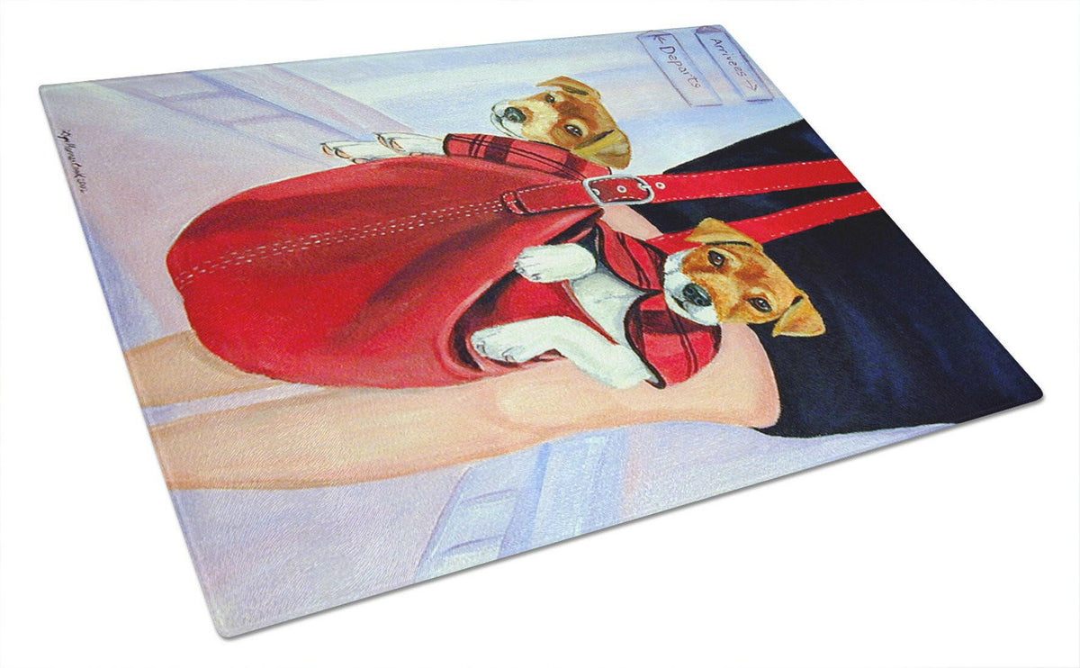 Jack Russell Terrier Glass Cutting Board Large by Caroline&#39;s Treasures