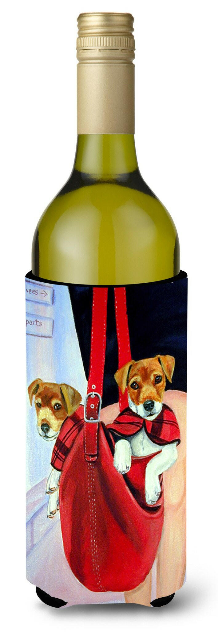 Jack Russell Terrier Wine Bottle Beverage Insulator Beverage Insulator Hugger 7251LITERK by Caroline&#39;s Treasures