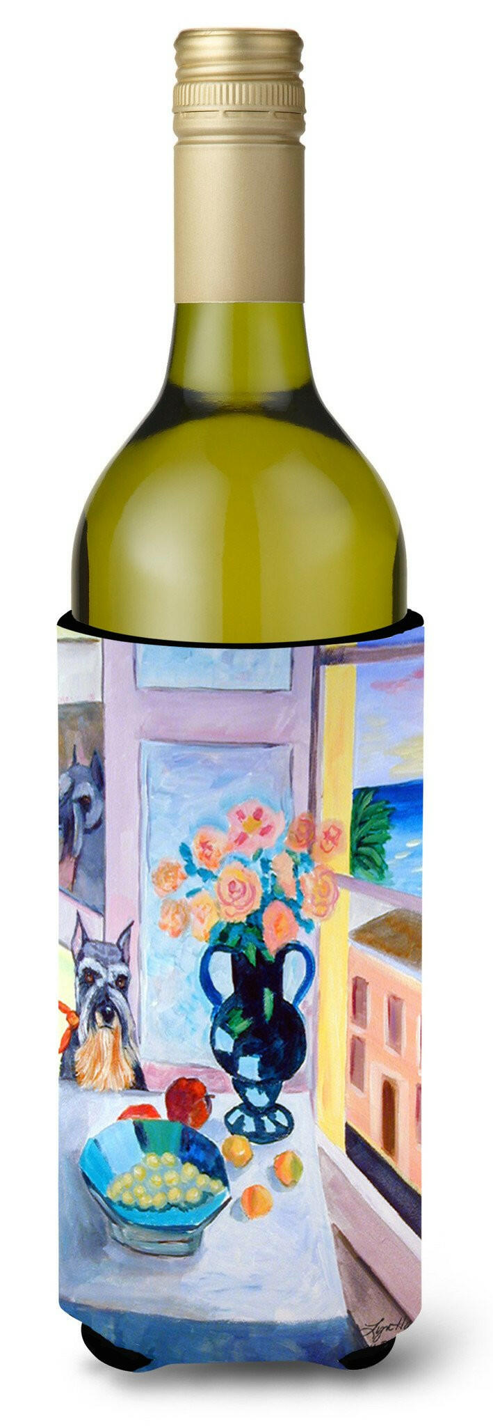 Schnauzer Wine Bottle Beverage Insulator Beverage Insulator Hugger by Caroline&#39;s Treasures