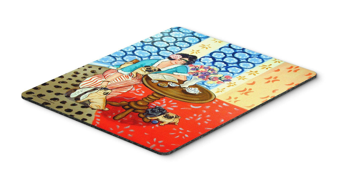 Lady with her Pug Mouse Pad / Hot Pad / Trivet by Caroline&#39;s Treasures