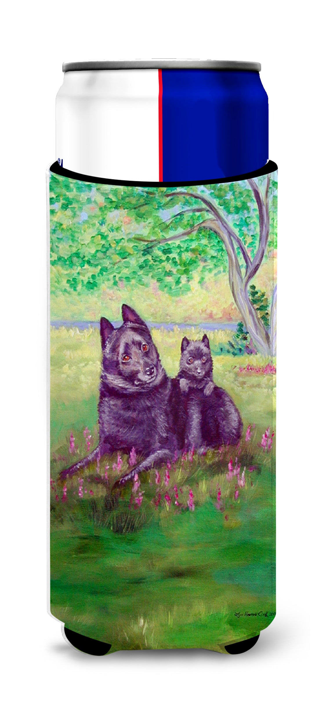 Schipperke and puppy Ultra Beverage Insulators for slim cans 7263MUK.
