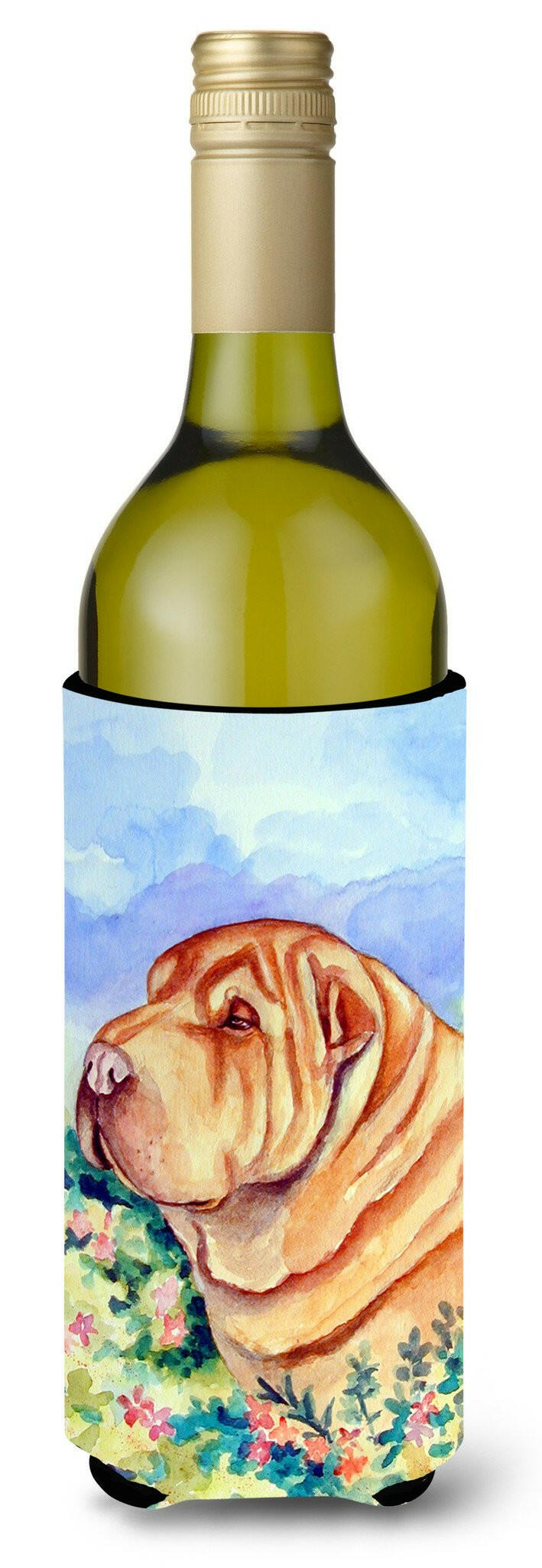 Shar Pei Wine Bottle Beverage Insulator Beverage Insulator Hugger by Caroline&#39;s Treasures