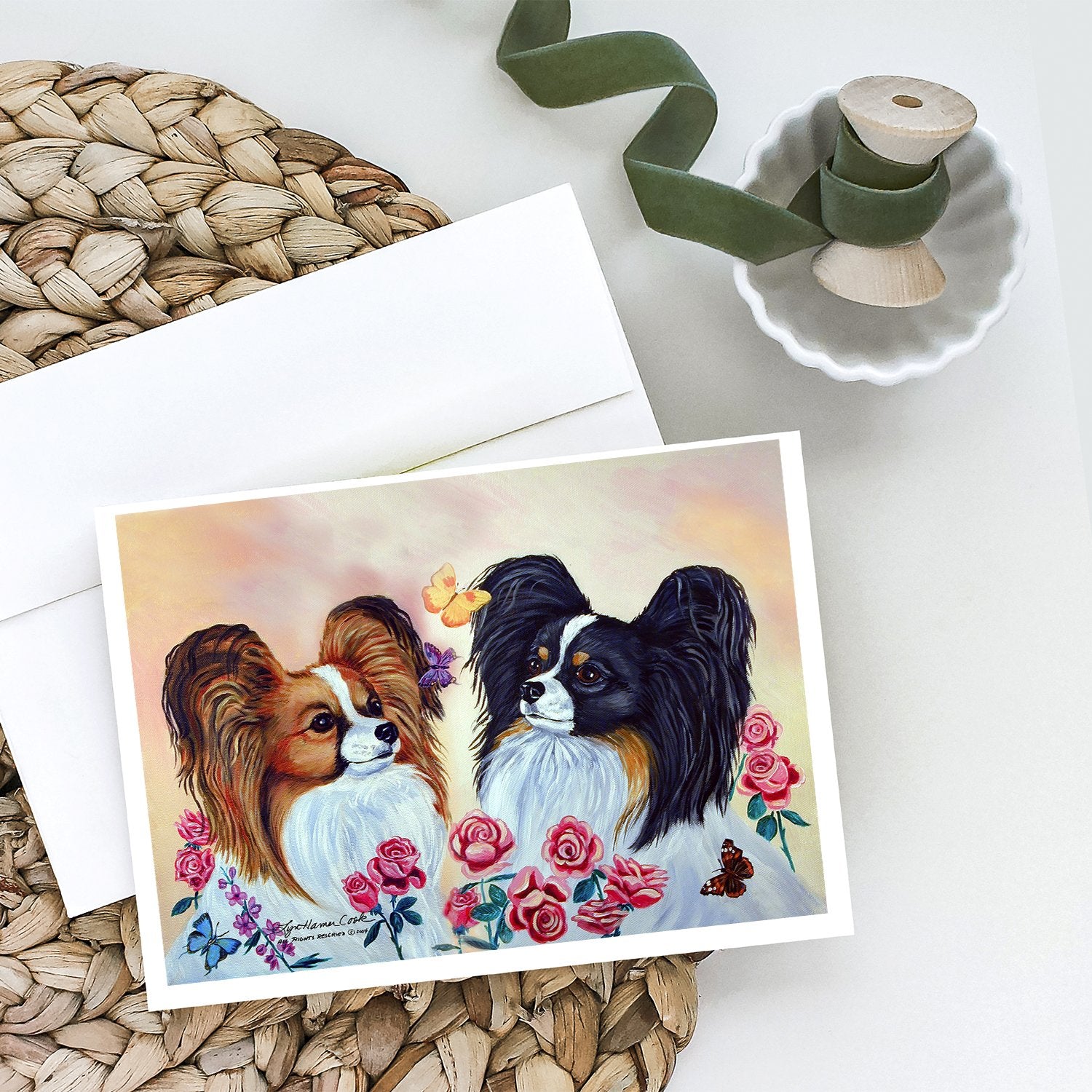 Papillon Greeting Cards and Envelopes Pack of 8 - the-store.com