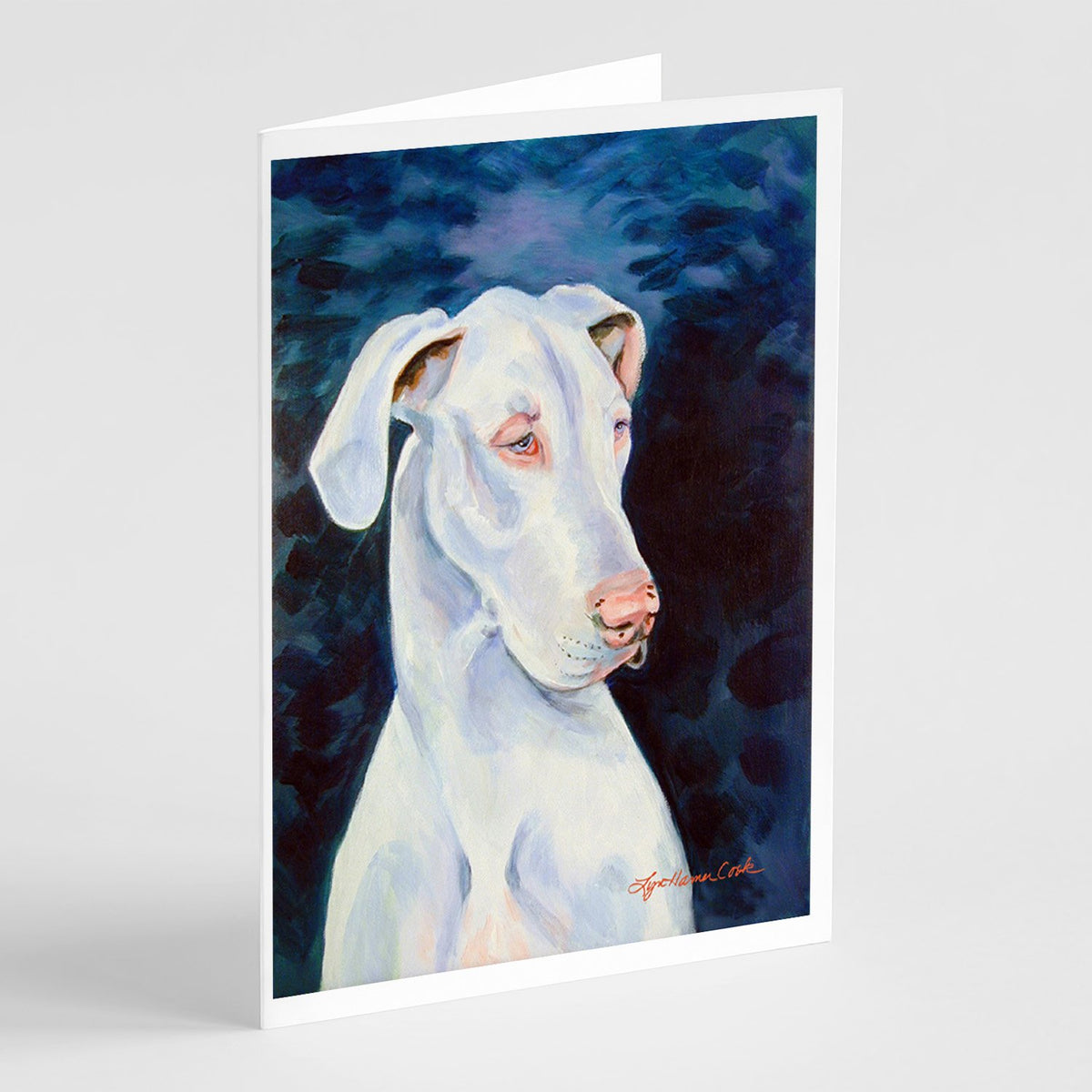 Buy this White Great Dane  Greeting Cards and Envelopes Pack of 8