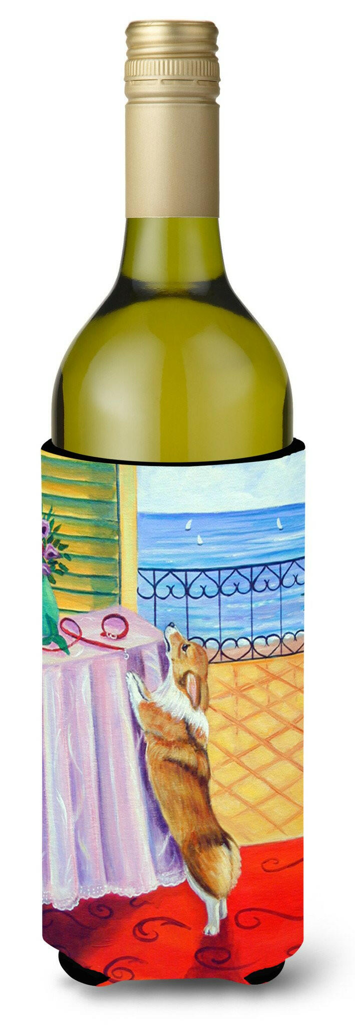 Corgi Wine Bottle Beverage Insulator Beverage Insulator Hugger 7285LITERK by Caroline&#39;s Treasures