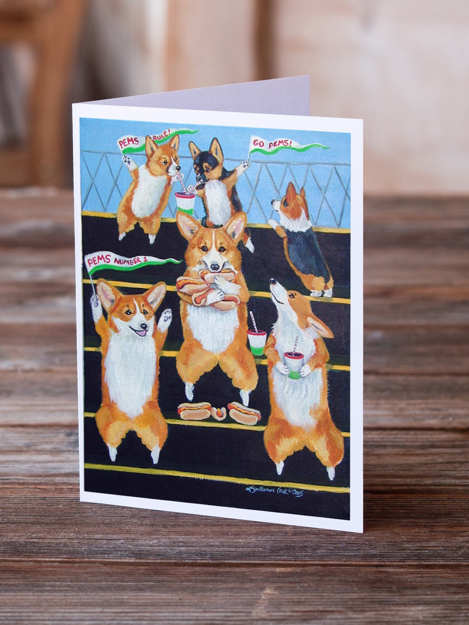 Buy this Go Team Corgi Pembroke  Greeting Cards and Envelopes Pack of 8