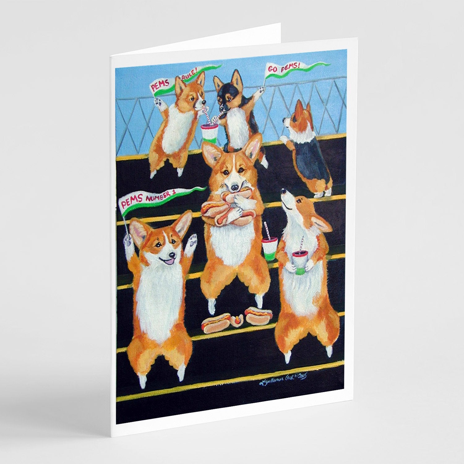 Buy this Go Team Corgi Pembroke  Greeting Cards and Envelopes Pack of 8