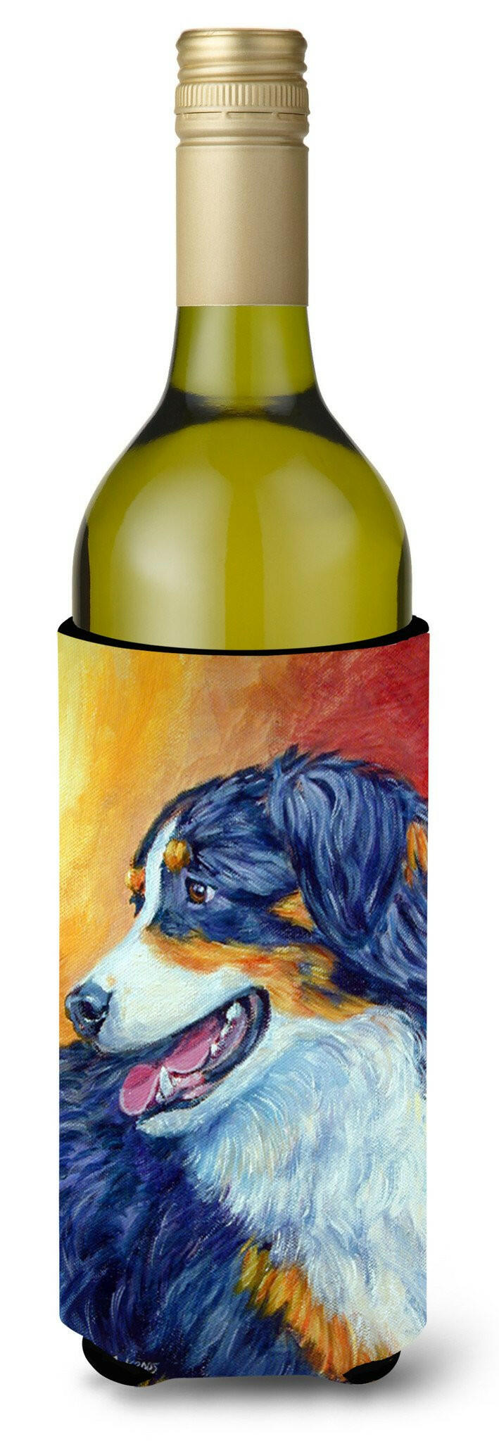 Australian Shepherd Wine Bottle Beverage Insulator Beverage Insulator Hugger by Caroline&#39;s Treasures