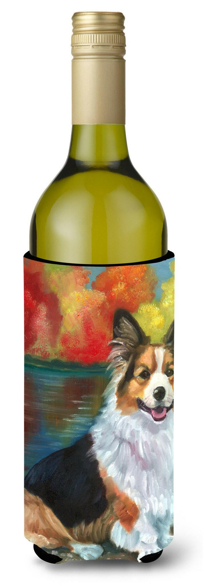 Corgi by the lake Wine Bottle Beverage Insulator Hugger 7294LITERK by Caroline&#39;s Treasures