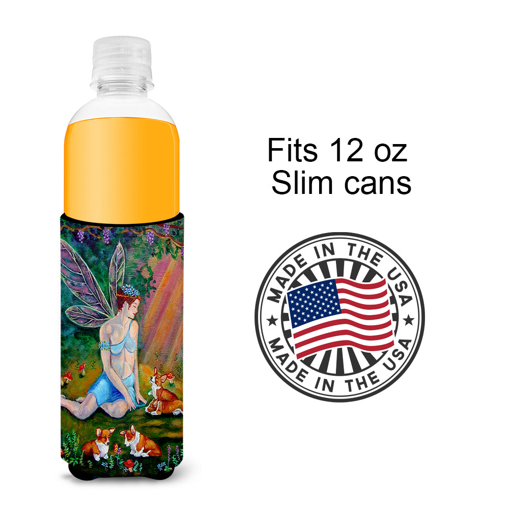 Fairy in the woods with her Corgis Ultra Beverage Insulators for slim cans 7295MUK