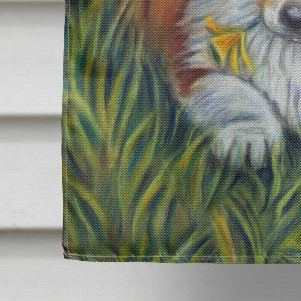 Corgi Pup and Daffodils Flag Canvas House Size 7300CHF  the-store.com.
