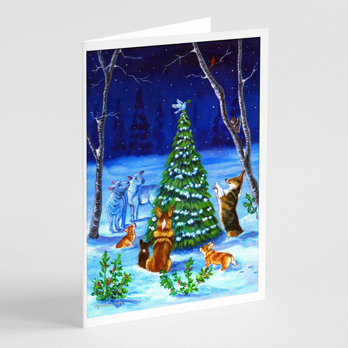 Buy this Corgi Christmas Peace Greeting Cards and Envelopes Pack of 8