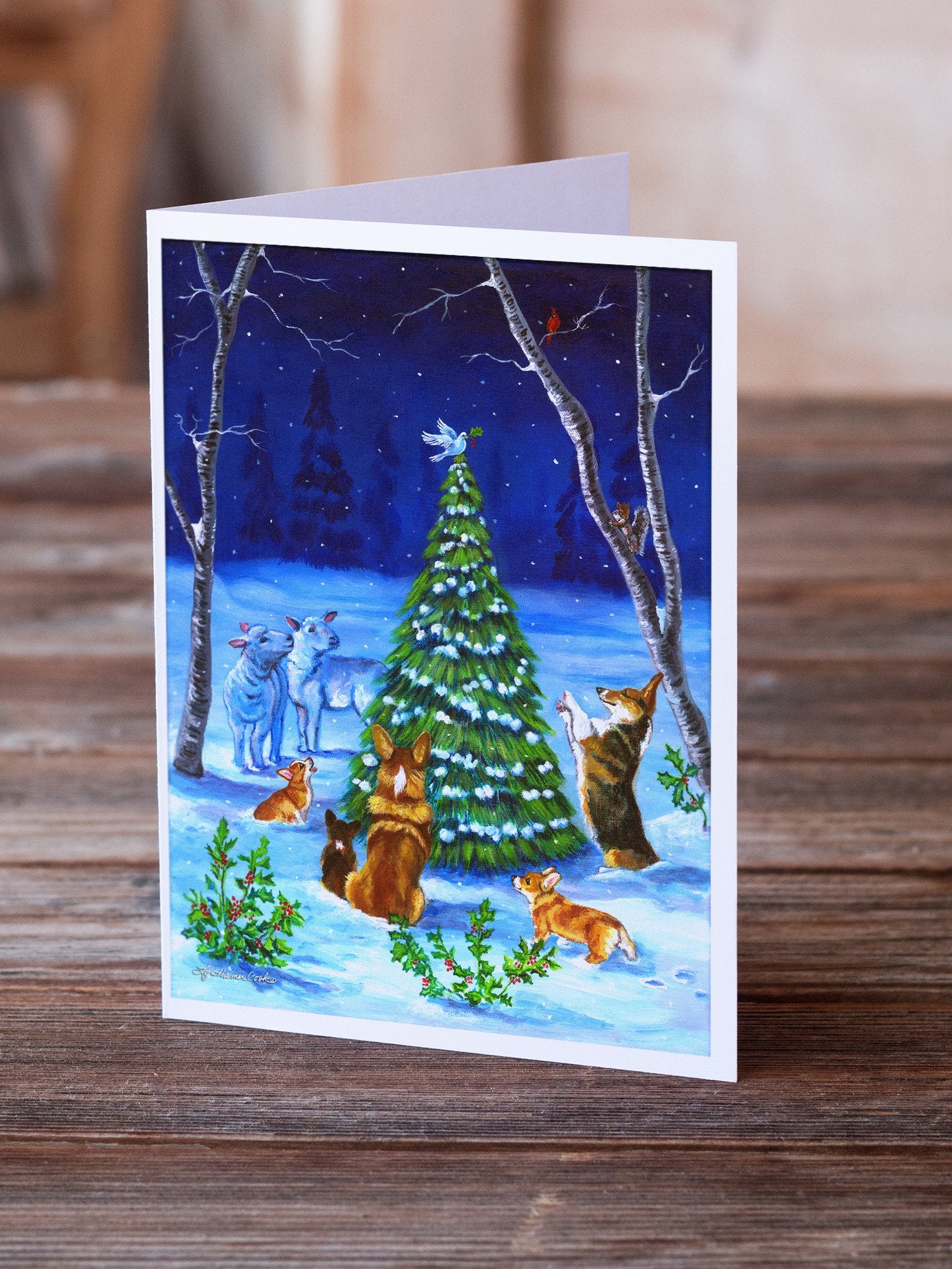 Buy this Corgi Christmas Peace Greeting Cards and Envelopes Pack of 8