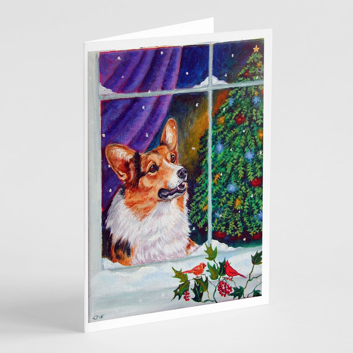 Buy this Corgi Christmas Window Greeting Cards and Envelopes Pack of 8