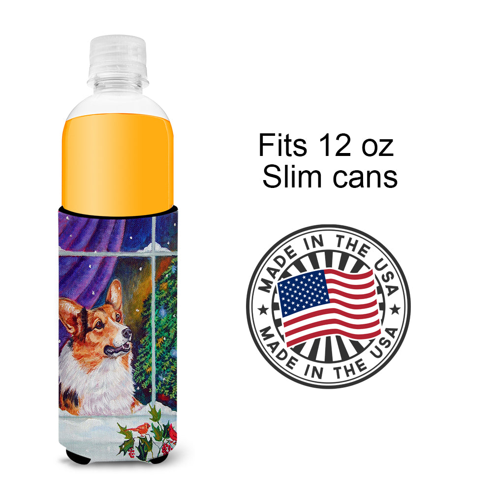 Corgi Christmas Window Ultra Beverage Insulators for slim cans 7305MUK.