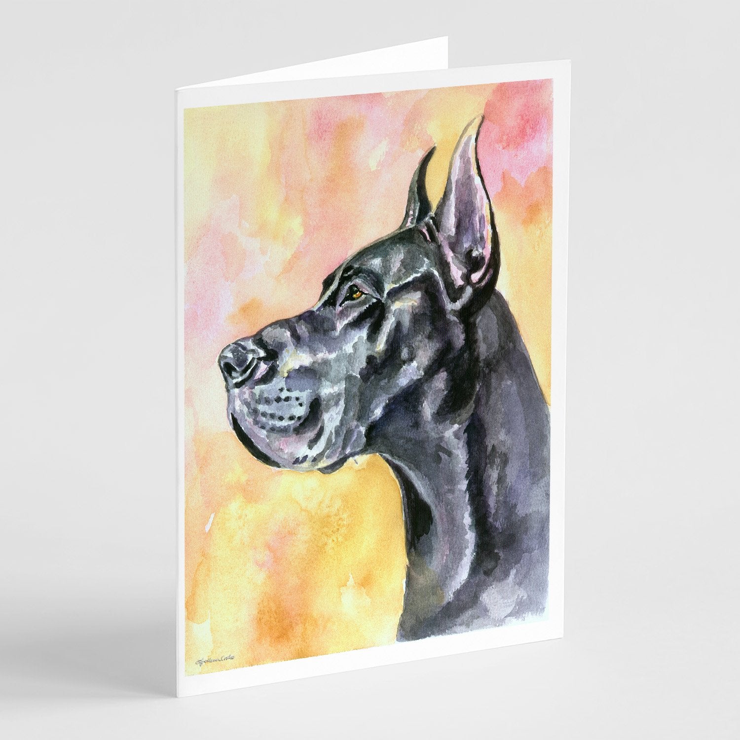 Buy this Great Dane Black Cropped Greeting Cards and Envelopes Pack of 8