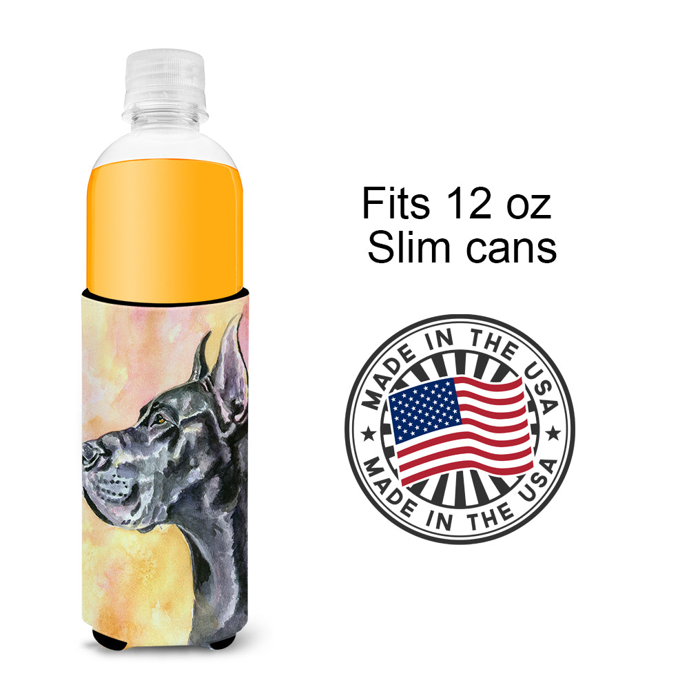 Great Dane Black Cropped Ultra Beverage Insulators for slim cans 7307MUK