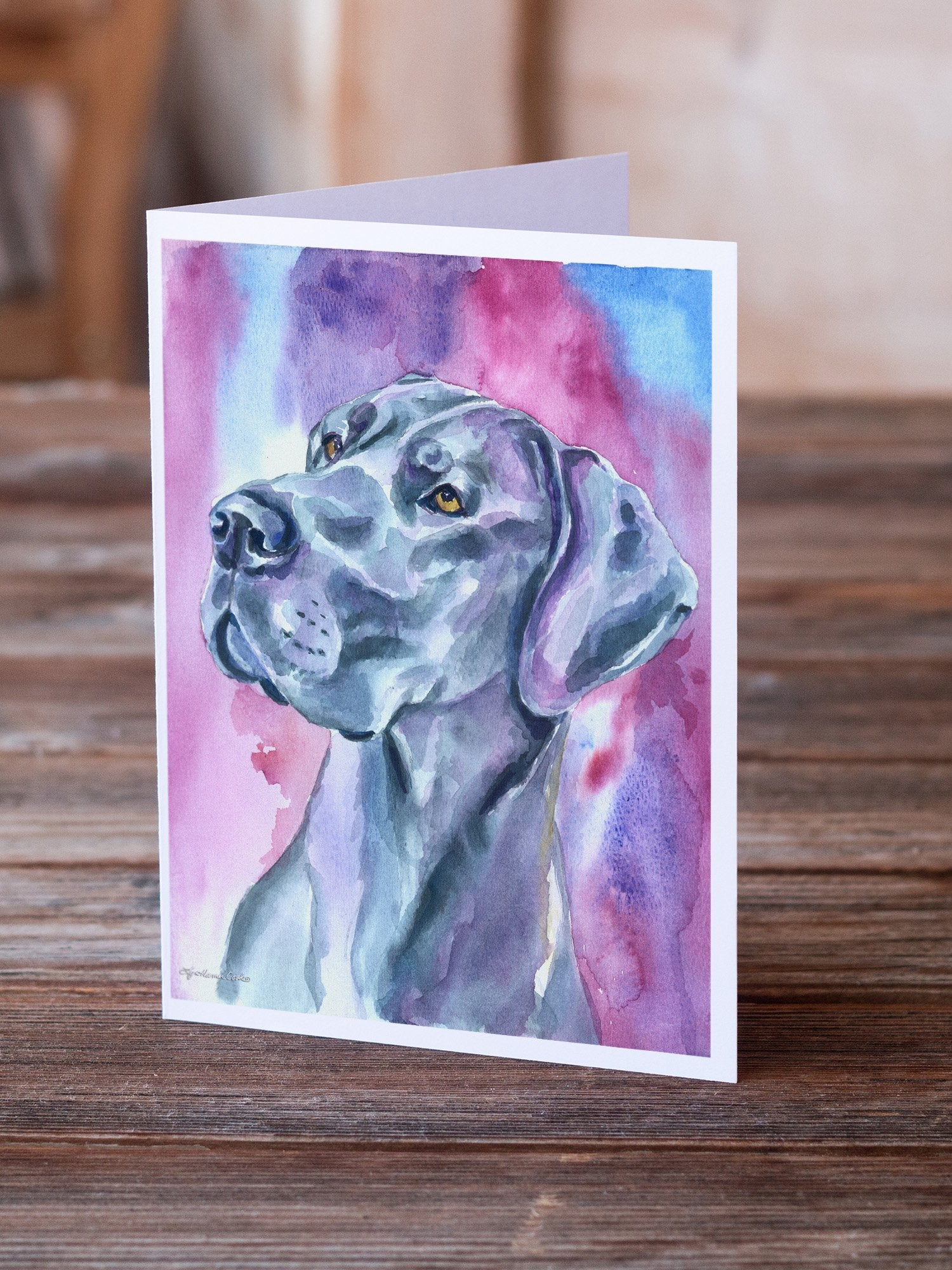 Great Dane Blue Mood Greeting Cards and Envelopes Pack of 8 - the-store.com