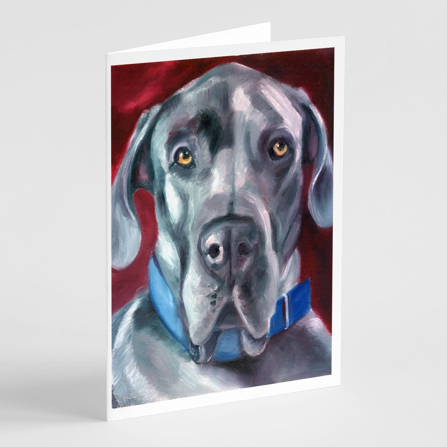 Buy this Great Dane Natural Ears Blue Collar Greeting Cards and Envelopes Pack of 8