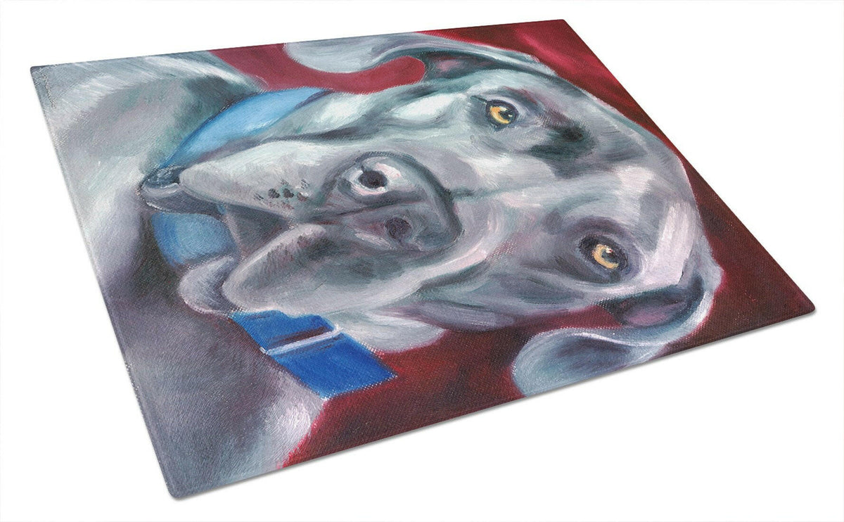 Great Dane Natural Ears Blue Collar Glass Cutting Board Large 7310LCB by Caroline&#39;s Treasures