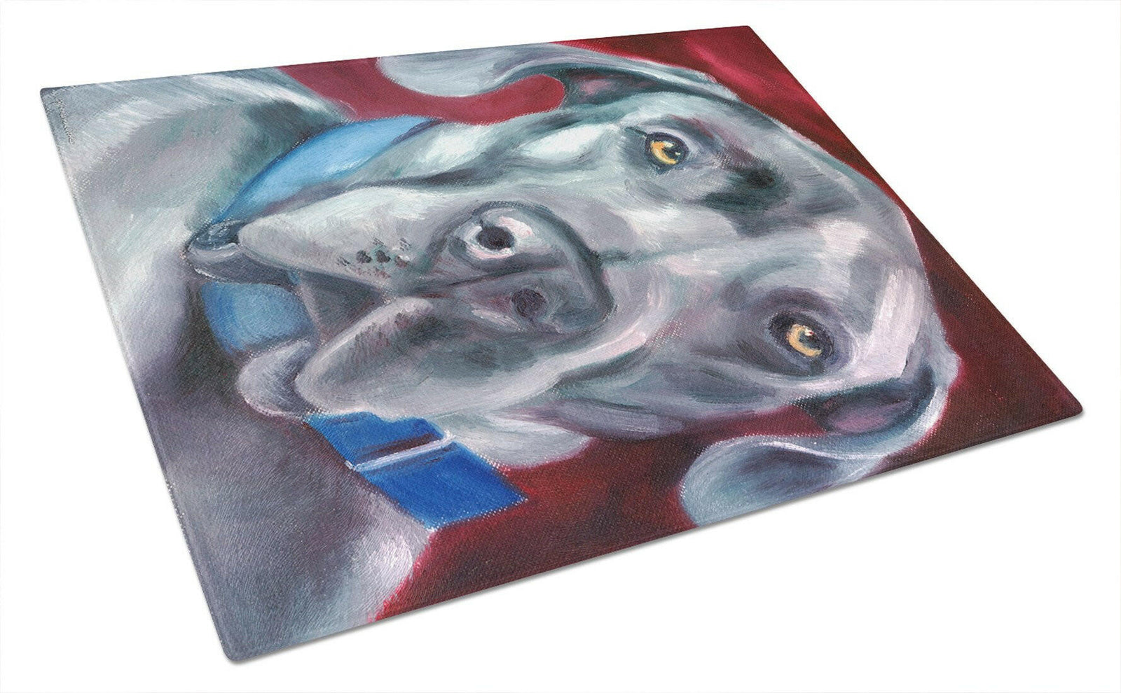 Great Dane Natural Ears Blue Collar Glass Cutting Board Large 7310LCB by Caroline's Treasures