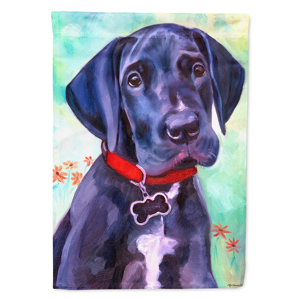 Great Dane Natural Ears Black Pup Flag Canvas House Size 7312CHF  the-store.com.