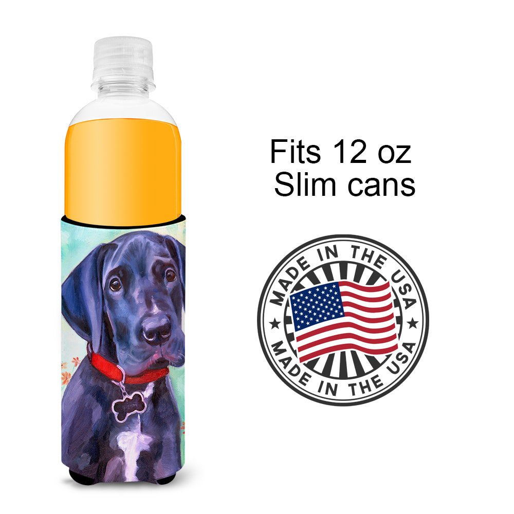 Great Dane Natural Ears Black Pup Ultra Beverage Insulators for slim cans 7312MUK