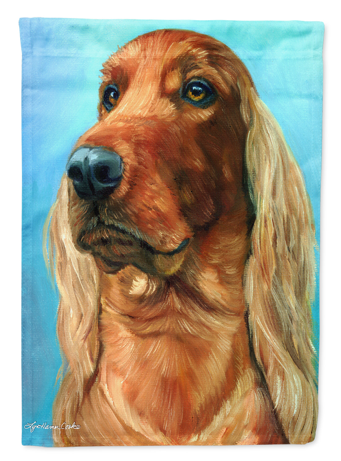 Irish Setter in Blue Flag Canvas House Size 7314CHF
