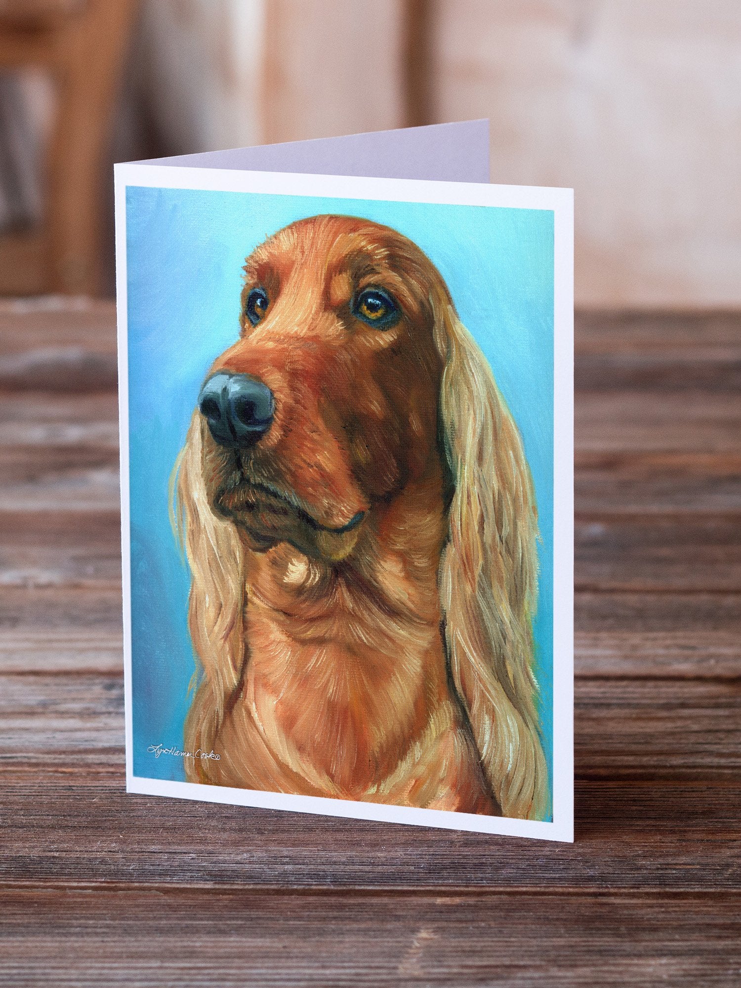 Buy this Irish Setter in Blue Greeting Cards and Envelopes Pack of 8
