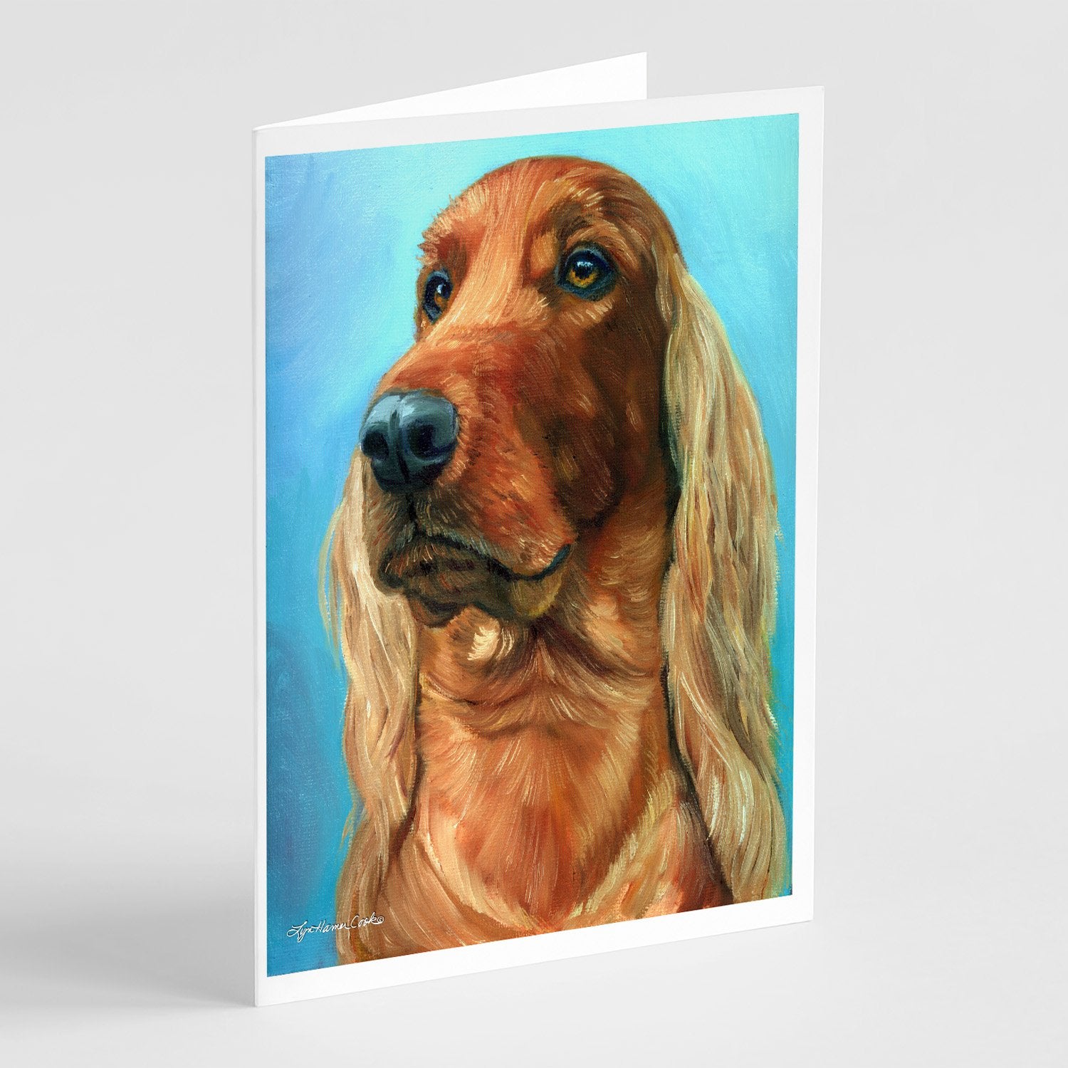Buy this Irish Setter in Blue Greeting Cards and Envelopes Pack of 8
