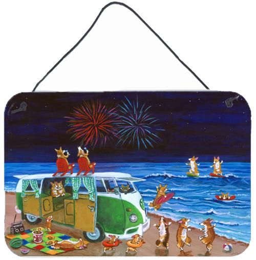 Corgi Beach Party Volkswagon Bus Fireworks Wall or Door Hanging Prints 7317DS812 by Caroline&#39;s Treasures