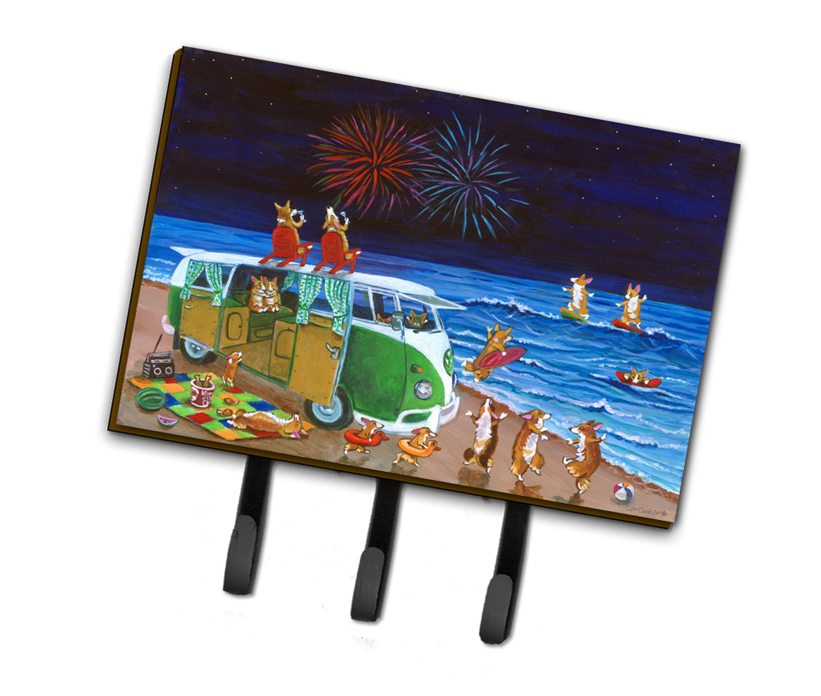 Corgi Beach Party Volkswagon Bus Fireworks Leash or Key Holder 7317TH68