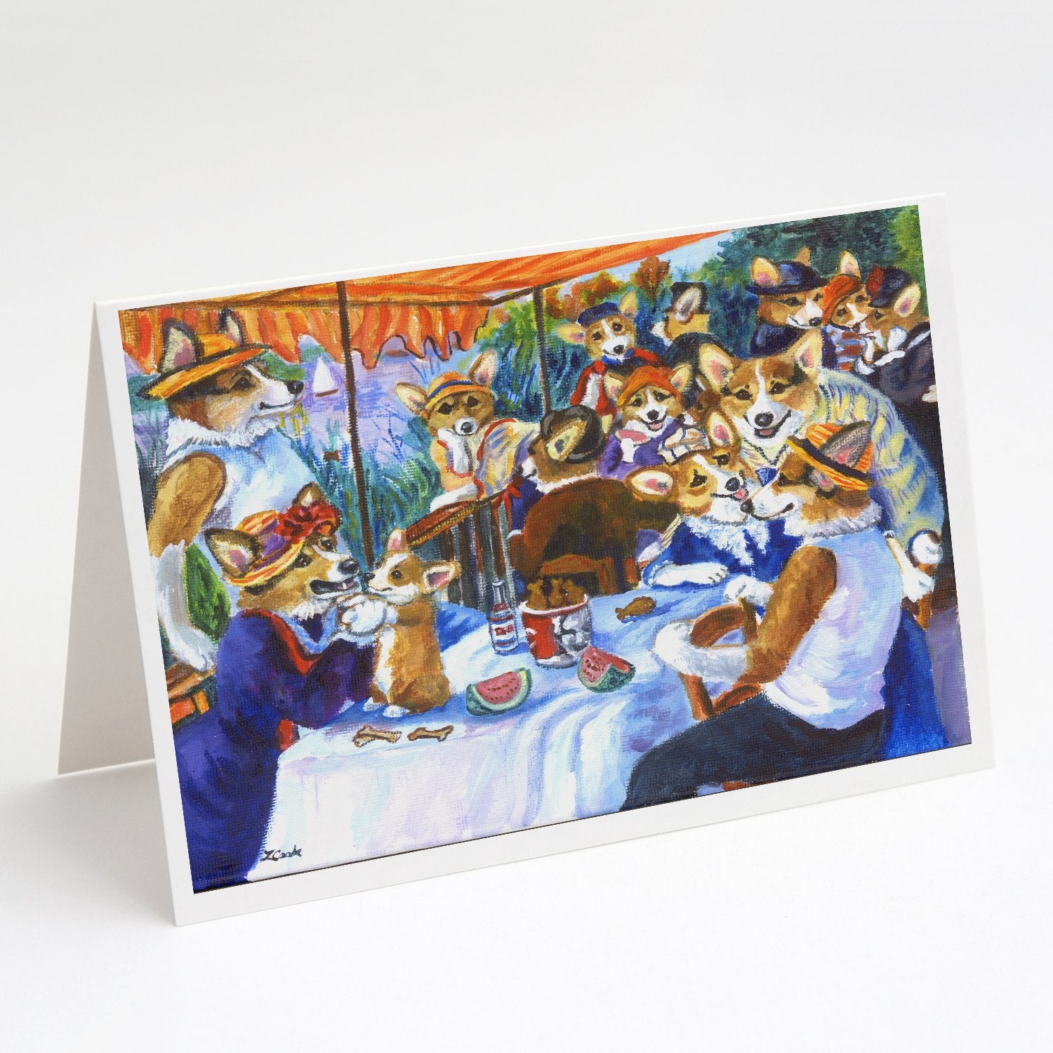 Buy this Corgi Boating Party Greeting Cards and Envelopes Pack of 8
