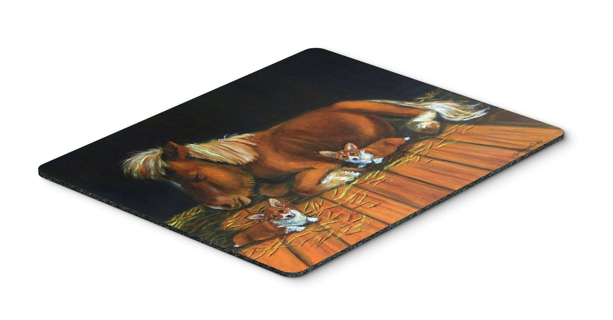 Corgi Snuggles the pony Mouse Pad, Hot Pad or Trivet 7323MP by Caroline&#39;s Treasures