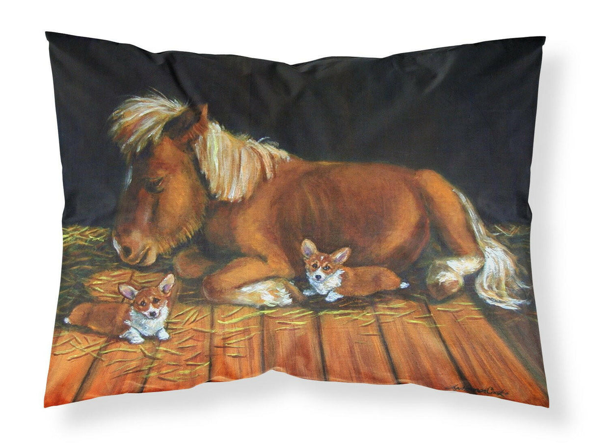 Corgi Snuggles the pony Fabric Standard Pillowcase 7323PILLOWCASE by Caroline&#39;s Treasures