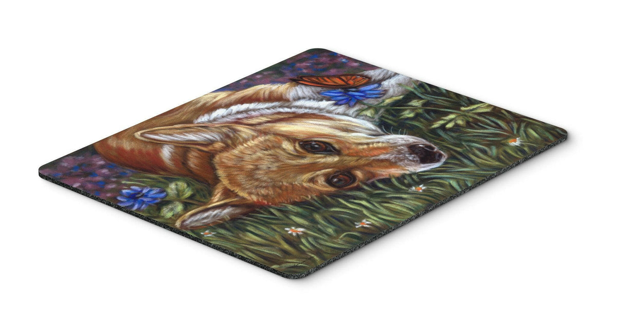 Corgi Pastel Butterfly Mouse Pad, Hot Pad or Trivet 7325MP by Caroline&#39;s Treasures