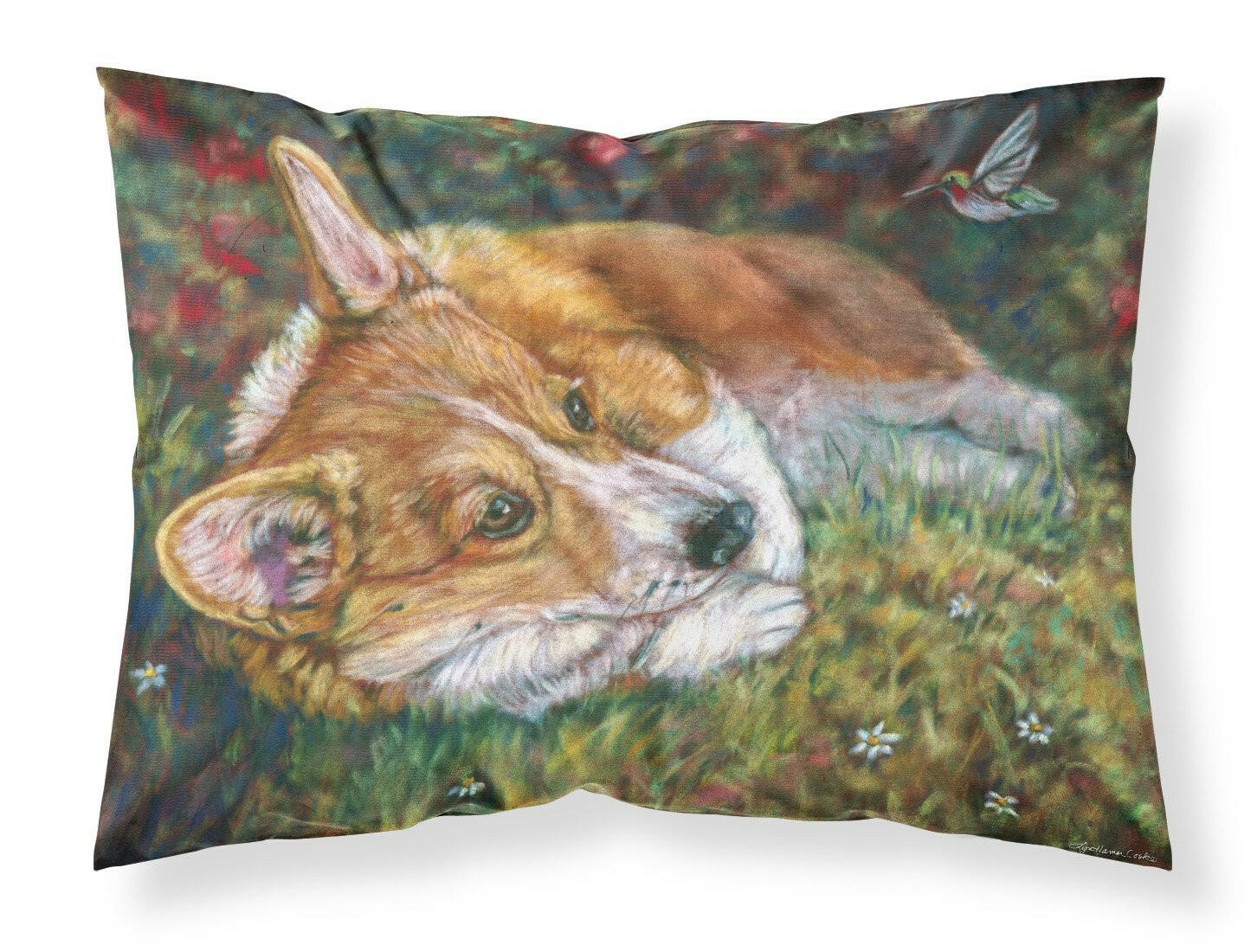 Corgi Pastel Hummingbird Fabric Standard Pillowcase 7326PILLOWCASE by Caroline's Treasures