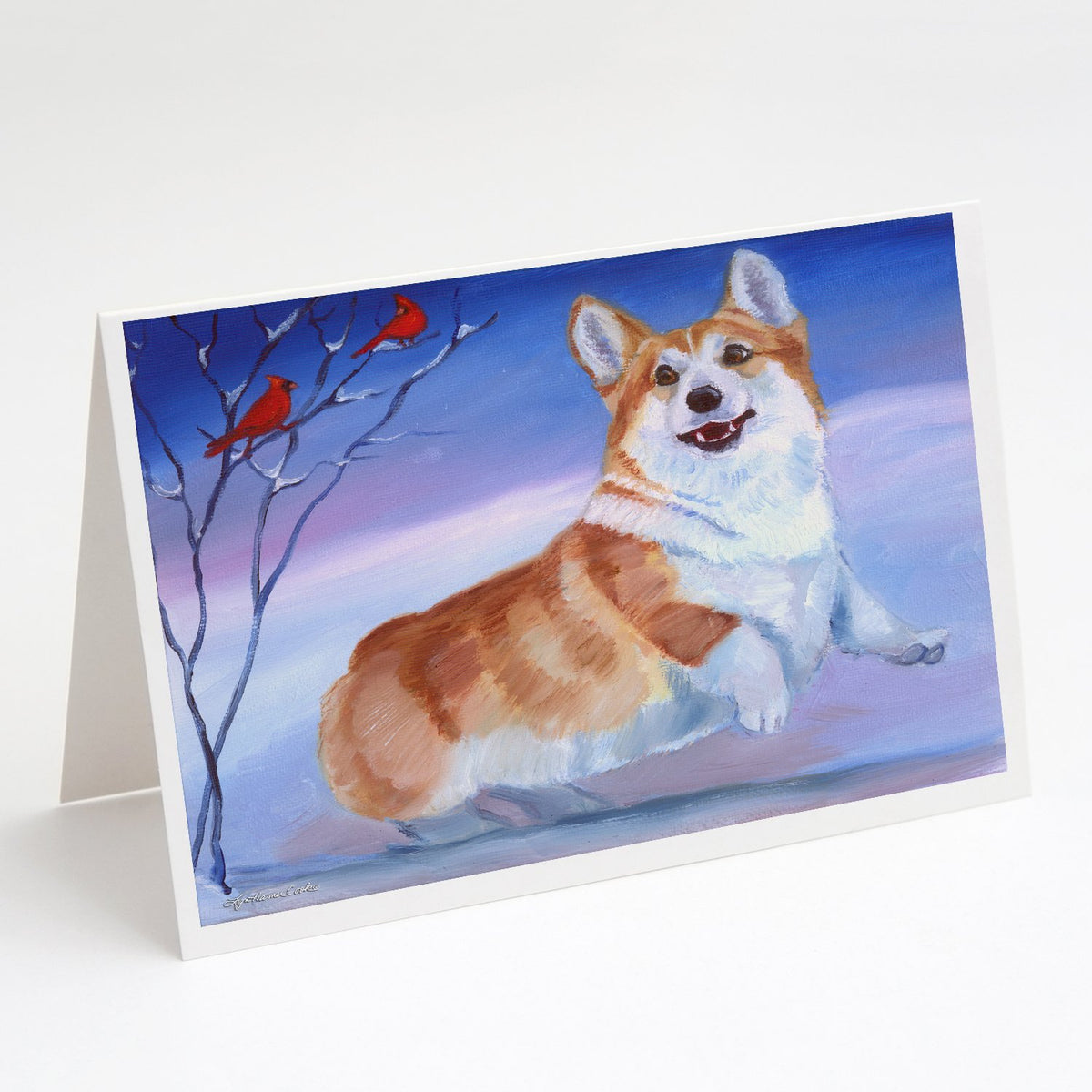 Buy this Corgi Snow Cardinal Greeting Cards and Envelopes Pack of 8