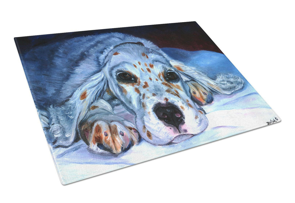 English Setter Pup Glass Cutting Board Large 7330LCB by Caroline&#39;s Treasures