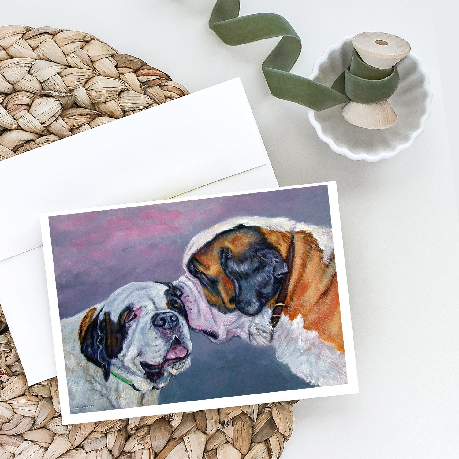 Saint Bernard Whisperear Greeting Cards and Envelopes Pack of 8 - the-store.com