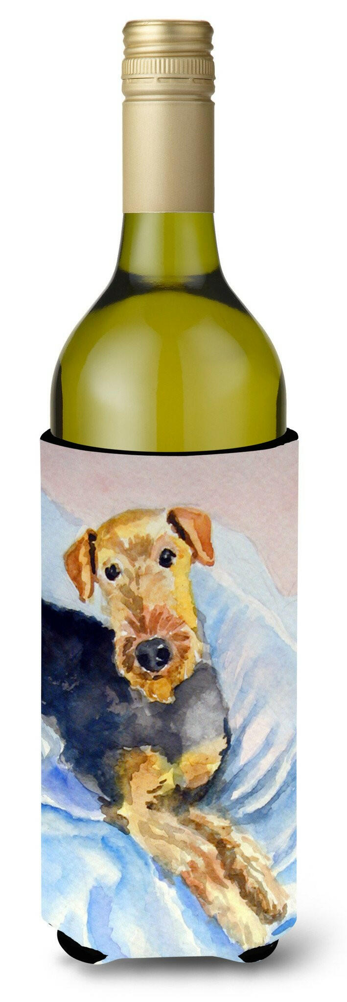Cozy Airedale Terrier Wine Bottle Beverage Insulator Hugger 7335LITERK by Caroline&#39;s Treasures