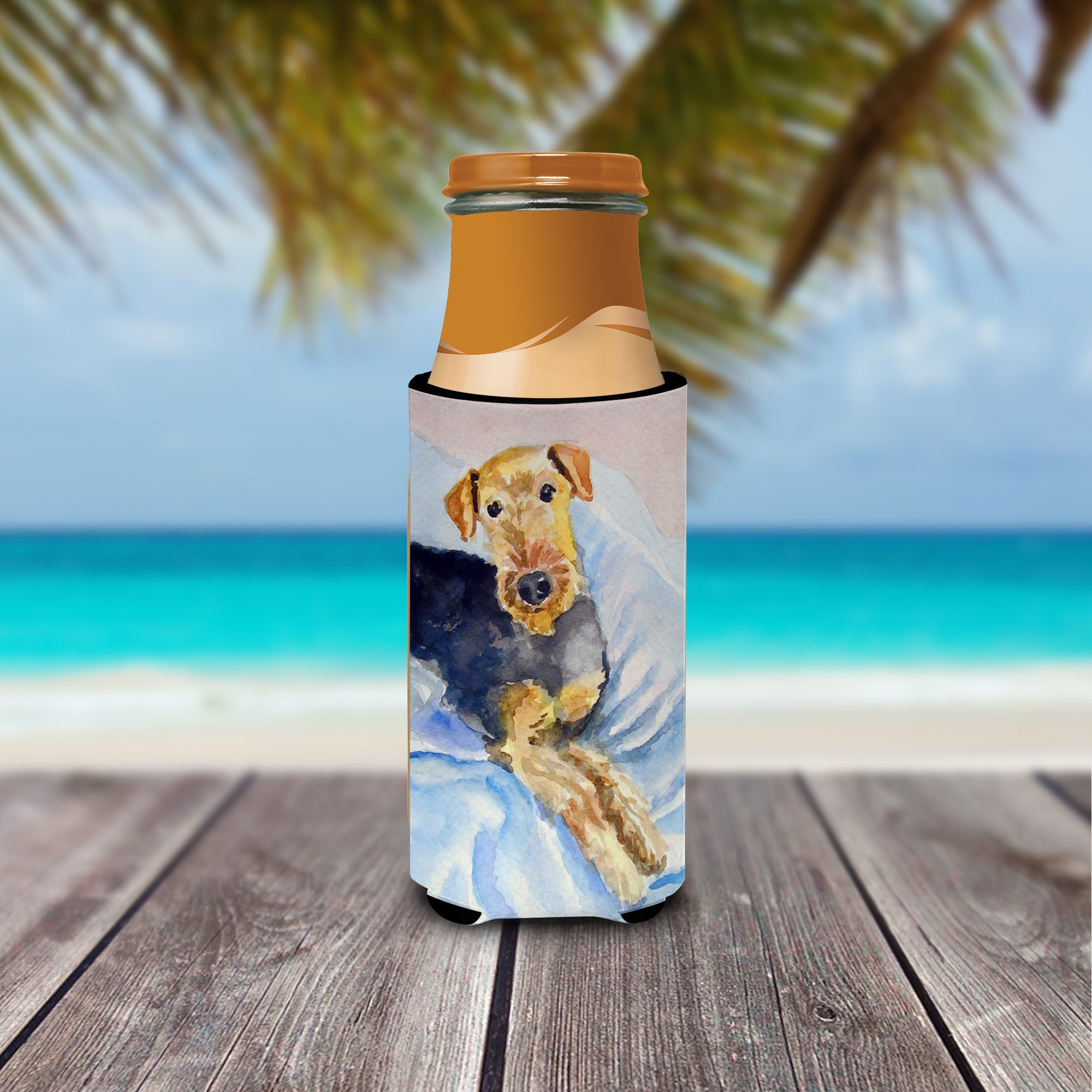 Cozy Airedale Terrier Ultra Beverage Insulators for slim cans 7335MUK  the-store.com.