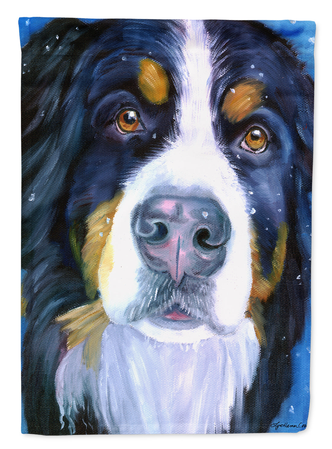 Luca the Bernese Mountain Dog Flag Canvas House Size 7337CHF