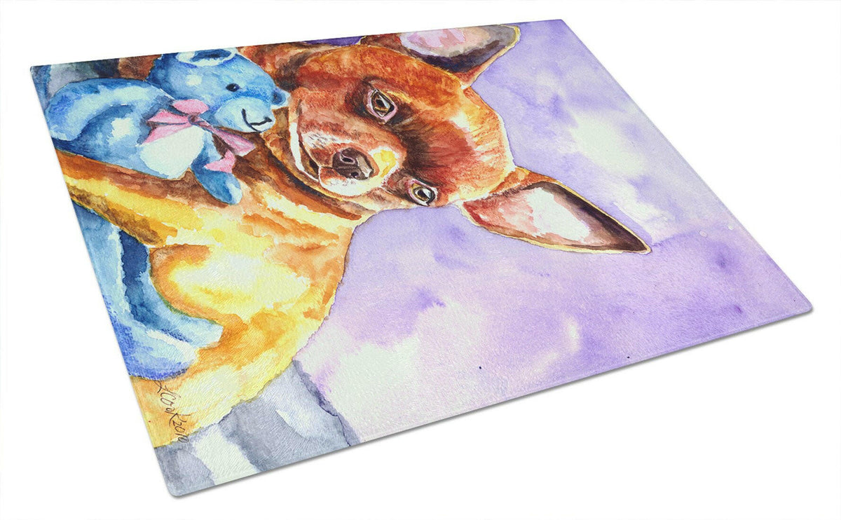 Chihuahua with Teddy Bear Glass Cutting Board Large 7340LCB by Caroline&#39;s Treasures