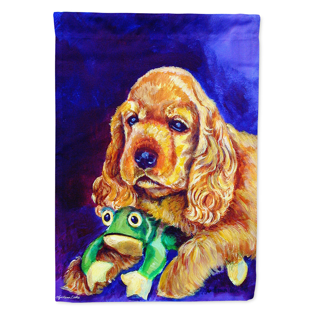 Cocker Spaniel with Frog Flag Canvas House Size 7342CHF