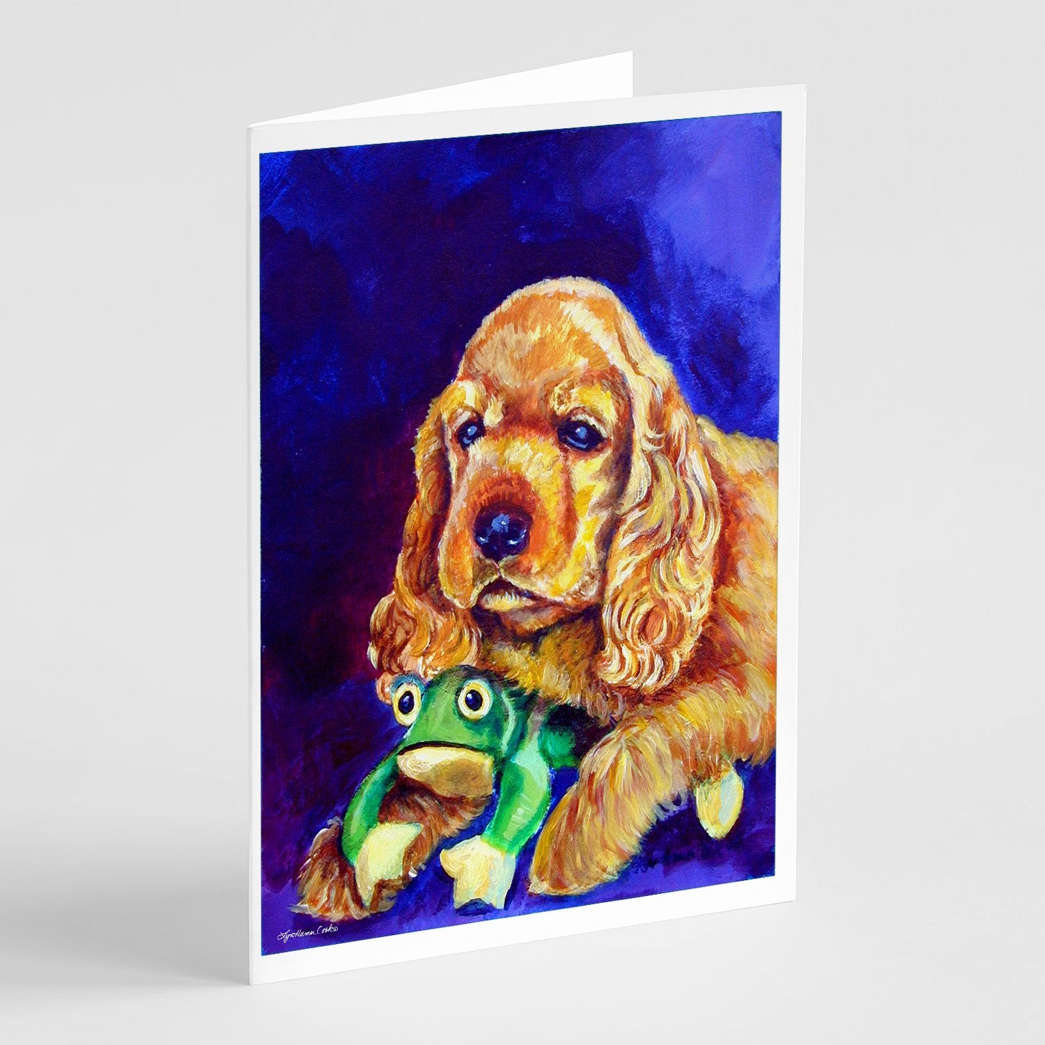 Buy this Cocker Spaniel with Frog Greeting Cards and Envelopes Pack of 8